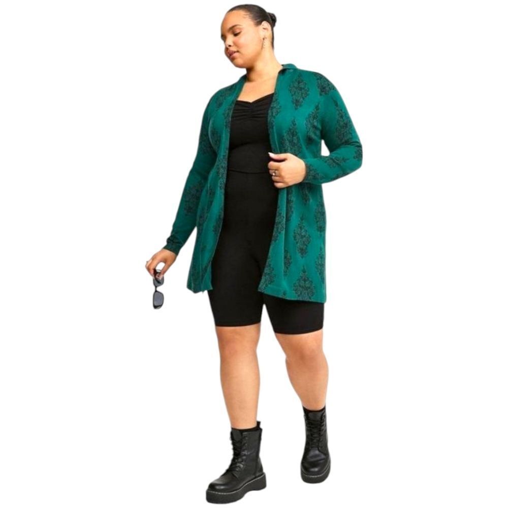 TORRID 4X  Disney Haunted Mansion Forest Biome Green & black Hooded Cardigan NWT
